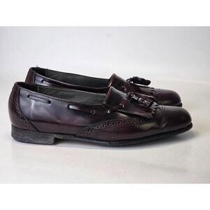 Dexter Men's Loafers Size 8.5 M Burgundy Leather Wingtip Dress Tassels Shoes USA